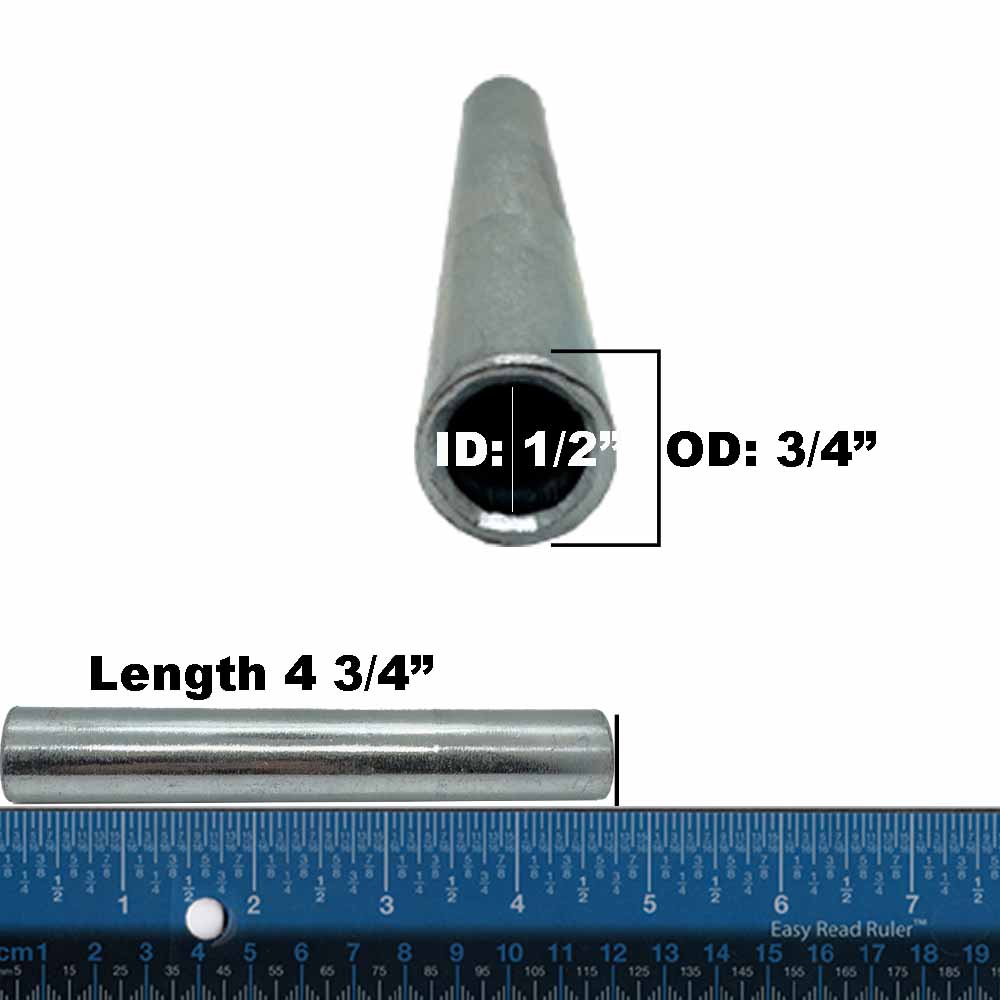 Spanner Bushing for SCAG 43844 Hustler 306969 ID 1/2" OD 3/4" L 4 3/4"