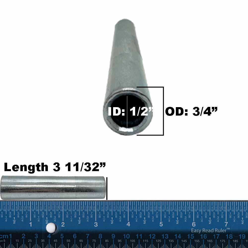 Spanner Bushing for Gravely 09023500 011950 Toro 68-8980 ID 1/2" OD 3/4" L 3 11/32"