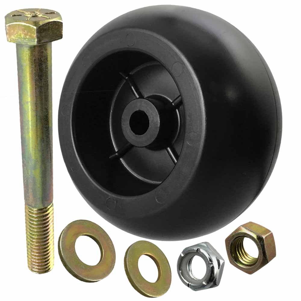 Deck Wheel and Hardware kit for Hustler 788166 5" x 2-3/4" Bore 1/2" Made in USA