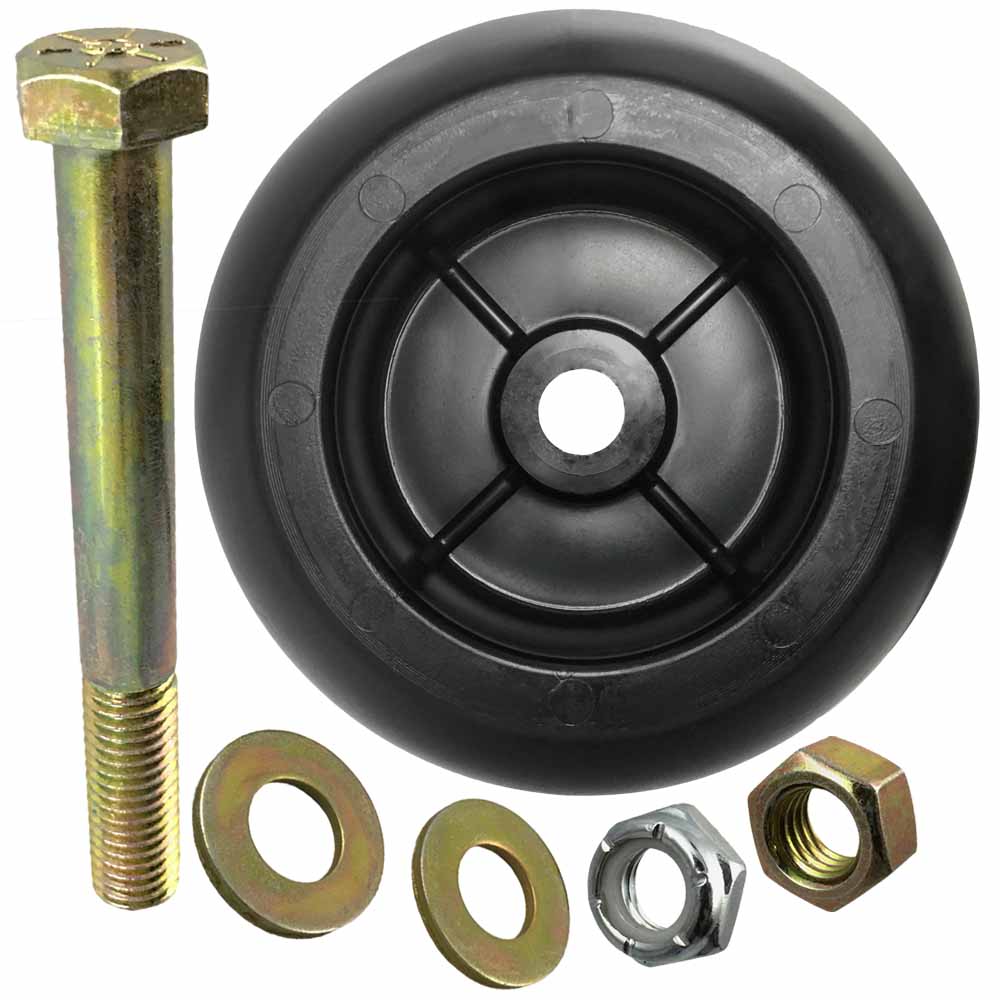Deck Wheel and Hardware kit for Hustler 788166 5" x 2-3/4" Bore 1/2" Made in USA