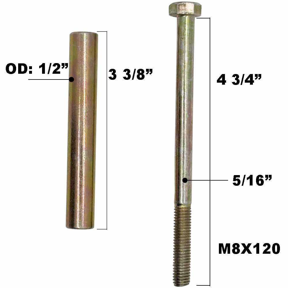 Deck Wheel and Hardware kit for John Deere UC28193 19M8006 TCU19299 5" x 2-3/4" Bore 1/2" Made in USA