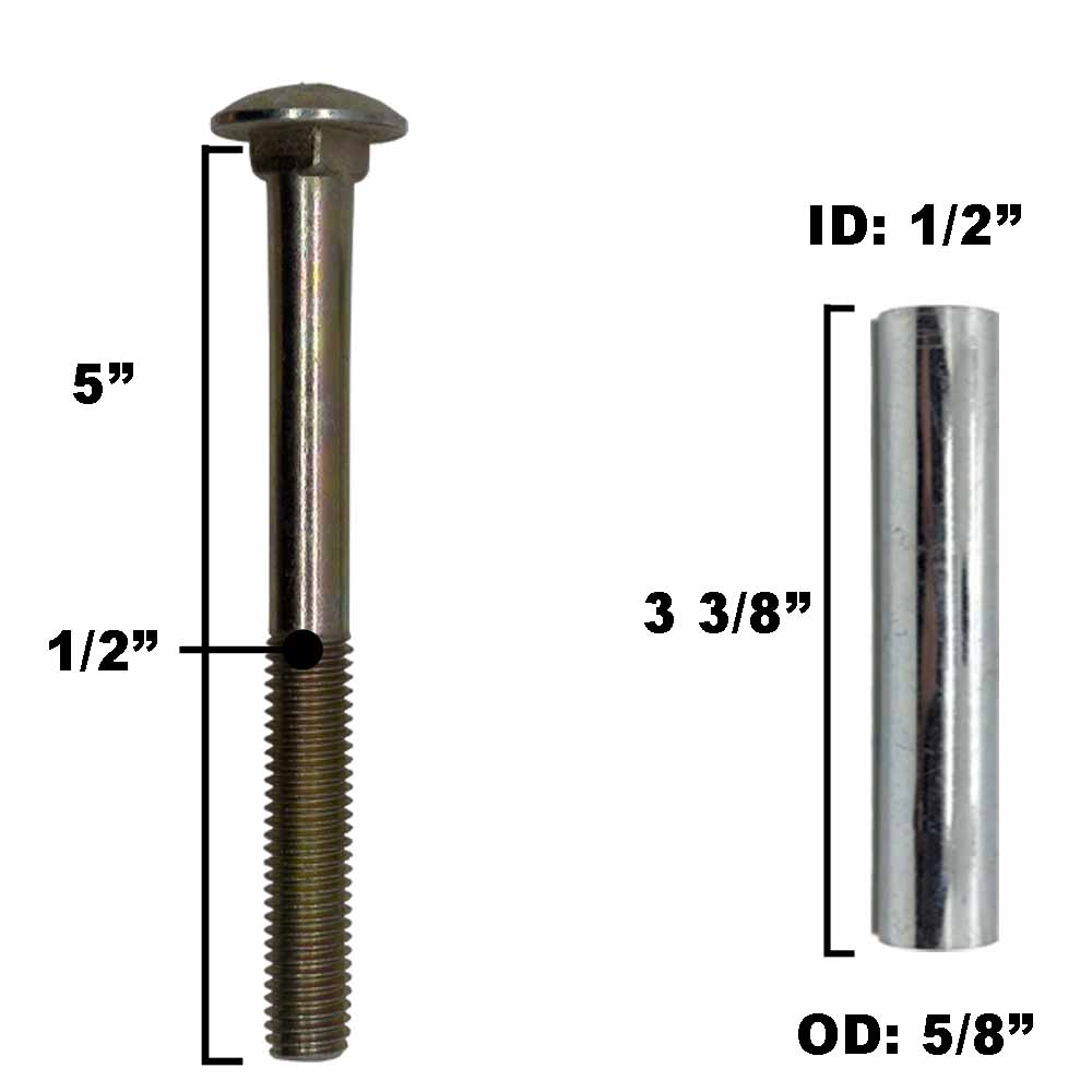 Deck Wheel and Hardware kit for Ariens Gravely 03905900 00473700 06200505 5" x 2-3/4" Bore 5/8" Made in USA