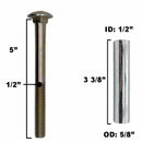 Deck Wheel and Hardware kit for Ariens Gravely 03905900 00473700 06200505 5" x 2-3/4" Bore 5/8" Made in USA