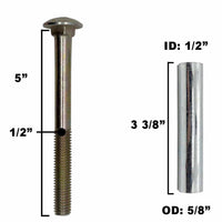 Deck Wheel and Hardware kit for Ariens Gravely 03905900 00473700 06200505 5" x 2-3/4" Bore 5/8" Made in USA